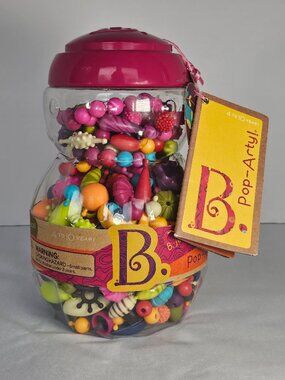 Battat B Pop Arty Beads 500 Pieces Jar With Handle Ages Four And Up